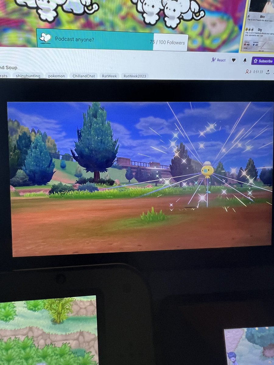Tsgnwn's tweet photo. Shiny drifloon after only 34 random encounters in sword with shiny charm (phase 1 for minccino, OOOHH MY GOD I RAN INTO THIS ON ACCIDENT!) #pokemon #shinypokemon #drifloon #ratweek #ratweek2023 https://t.co/XGAzUHCJ4V
