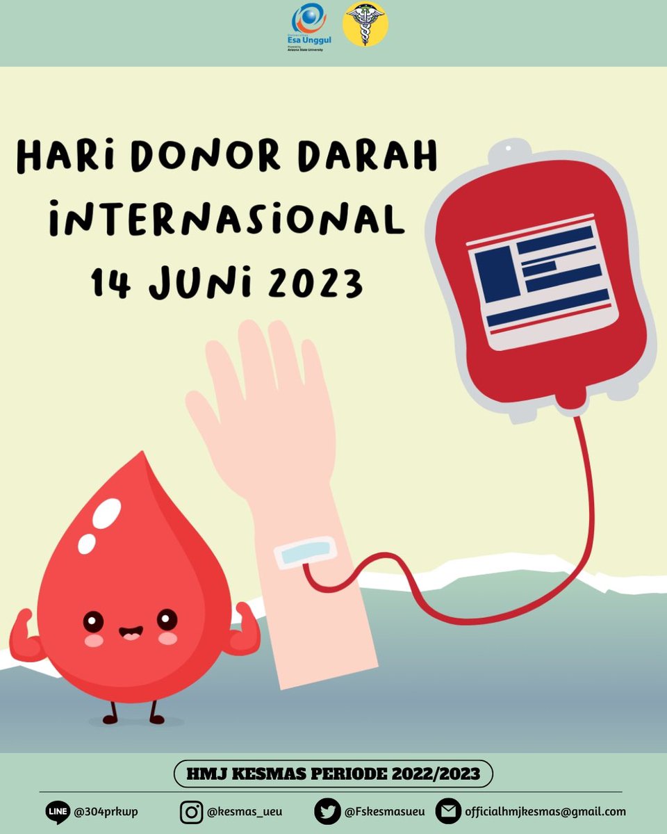 🩸[HARI DONOR DARAH SEDUNIA]🩸

"Berbagi darah adalah berbagi kehidupan. Ayo bersama-sama saling mendukung untuk menyelamatkan jiwa pada hari donor darah sedunia! 

#FIKESSatu

📍Divisi Komunikasi dan Informasi HMJ Kesmas Periode 2022/2023