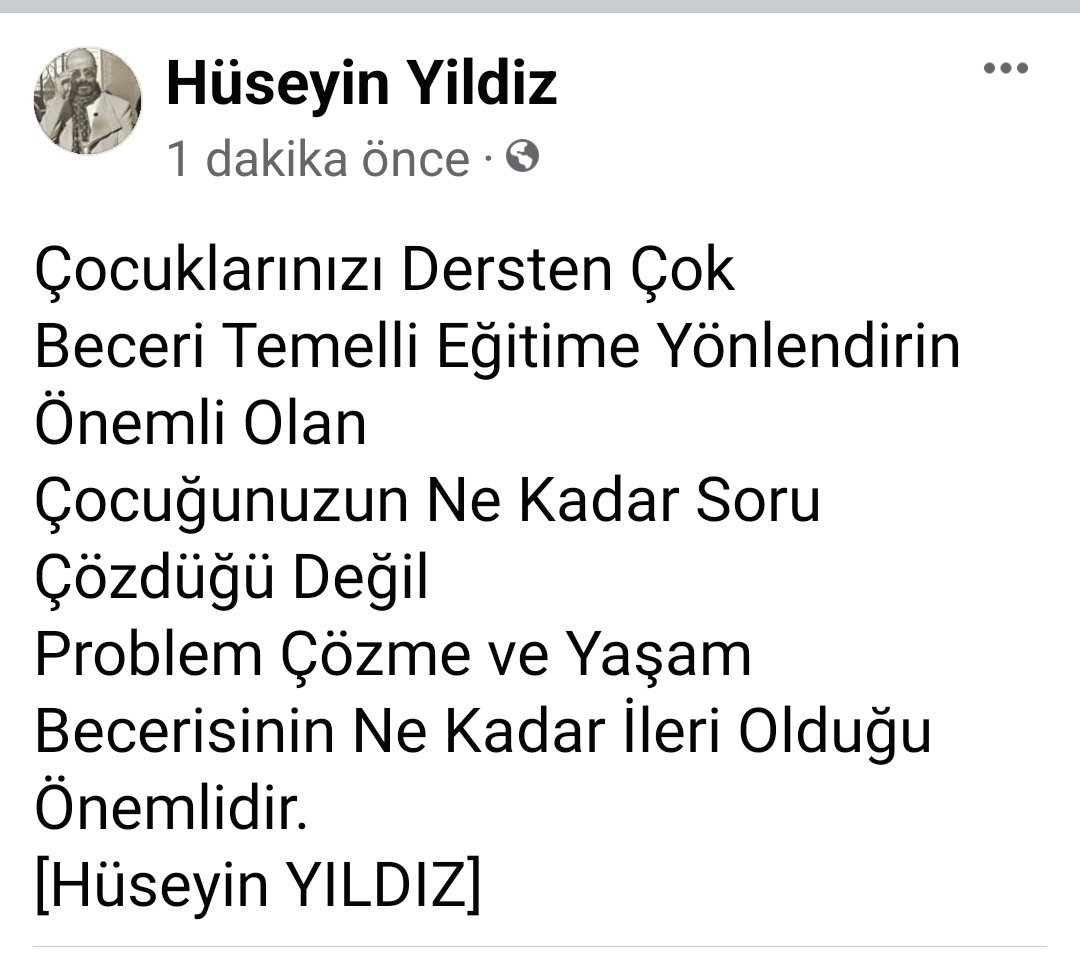 Çocuklarınızı Dersten Çok
Beceri Temelli Eğitime Yönlendirin
Önemli Olan
Çocuğunuzun Ne Kadar Soru Çözdüğü Değil
Problem Çözme ve Yaşam Becerisinin Ne Kadar İleri Olduğu Önemlidir.
[Hüseyin YILDIZ]
#DevletBahceli #nefise #ayağakalk #AkParti #CHP #survivor2023 #MasterChef