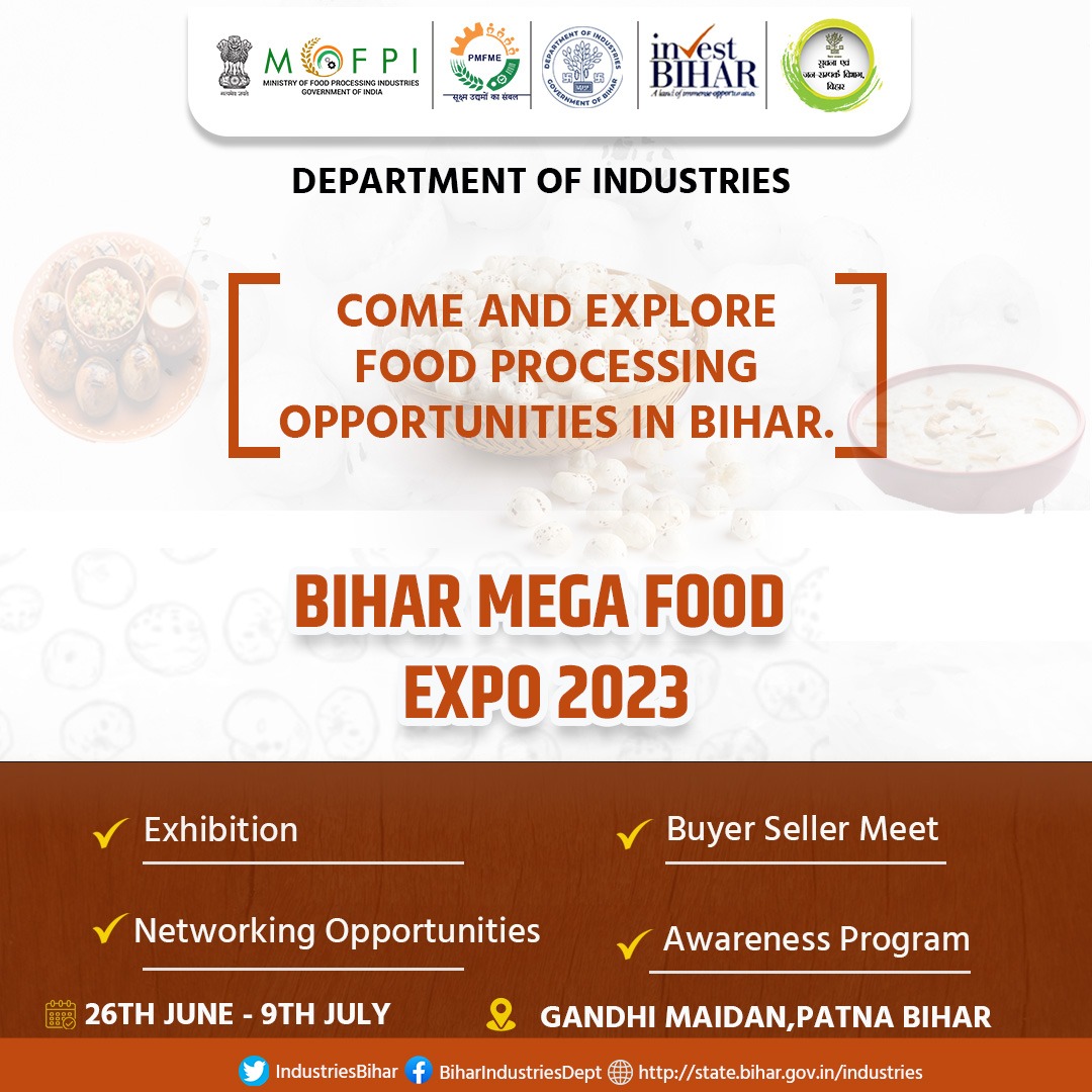 Come and Explore the Biggest Mega Food Expo In Bihar 2023.

#food #foodofbihar
#foodfestival #biharifood
#IndustriesBihar
#BIHARHAITAIYAR
@samirmahaseth_ 
@SandeepPoundrik