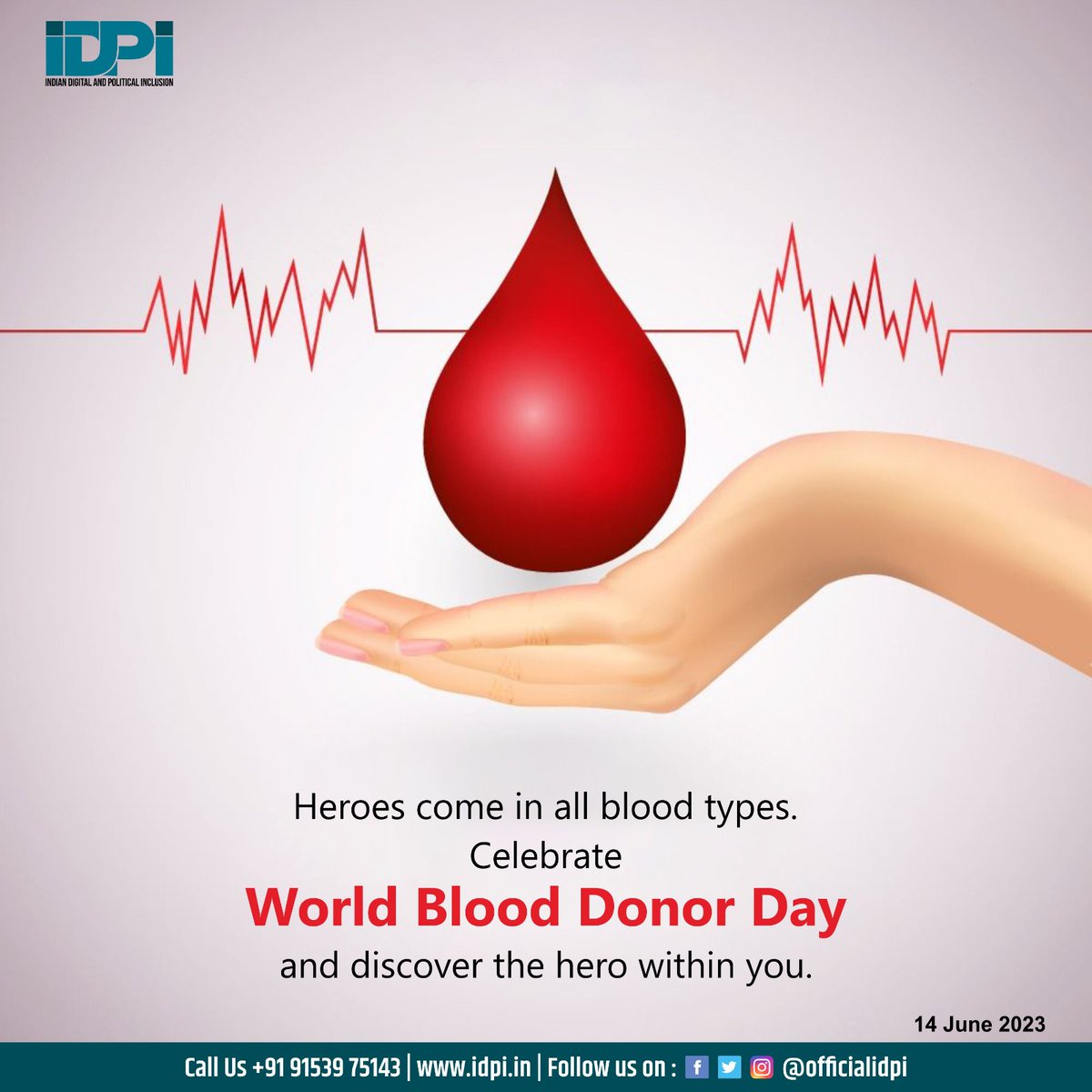 officialidpi's tweet photo. #WorldBloodDonorDay was established by @WHO in collaboration with #InternationalFederationofRedCross &amp; Red Crescent Societies to raise awareness about importance of safe blood donation &amp; to express gratitude to voluntary blood donors.
#IDPI #IndianDigitalandPoliticalInclusion https://t.co/PRvbv6Y5Lw