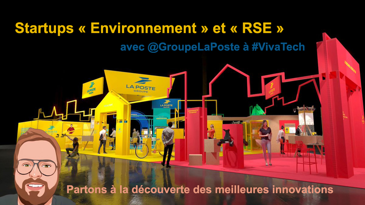 camillejourdain's tweet photo. Intéressés par l’environnement / RSE ?
Rdv sur le stand du @GroupeLaPoste à #VivaTech pour découvrir ces startups:
- @carbo_fr : réduction de l'empreinte carbone
- @fruggr : mesure des impacts environnementaux de site web
- #SocialDirect : téléconsultation d’accompagnement social https://t.co/67rdLZGKVH