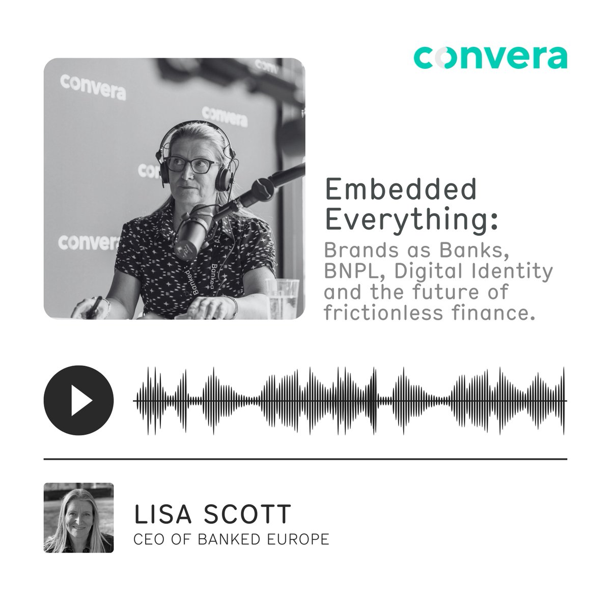 The world of global finance is dynamic and ever-evolving.

In the latest podcast episode with <a href="/converaholdings/">Convera</a> our CEO of Banked Europe, Lisa and a panel of industry experts dive into the world of seamless finance and embedded services.

Listen here: spoti.fi/3JaOf66