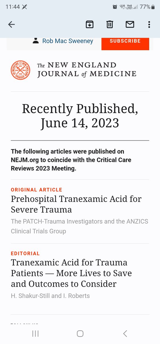 CritCareReviews's tweet photo. Thanks @NEJM
Paper - https://t.co/tMCHgk5eyp
Editorial-
https://t.co/tMCHgk5eyp https://t.co/AVb9v4M70s