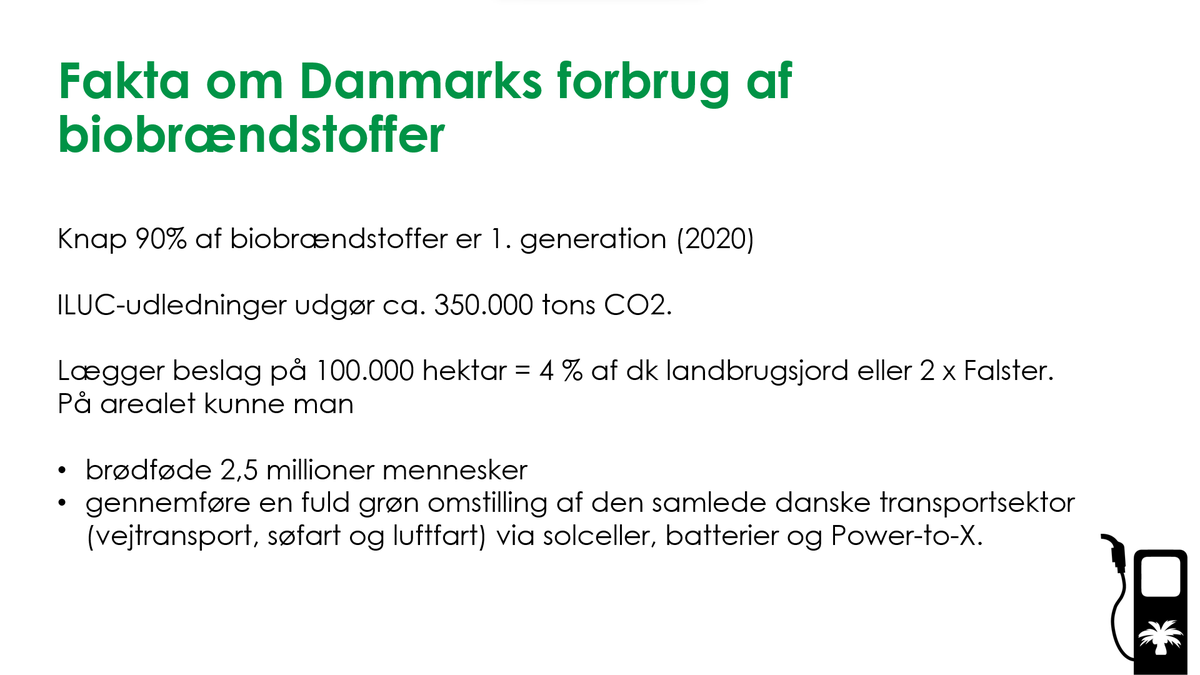 RBjerringLarsen's tweet photo. - Lidt fakta om DKs biobrændstofforbrug, bl.a. at vi lægger beslag på areal svarende til 2x Falster https://t.co/Qvcau4nUHy