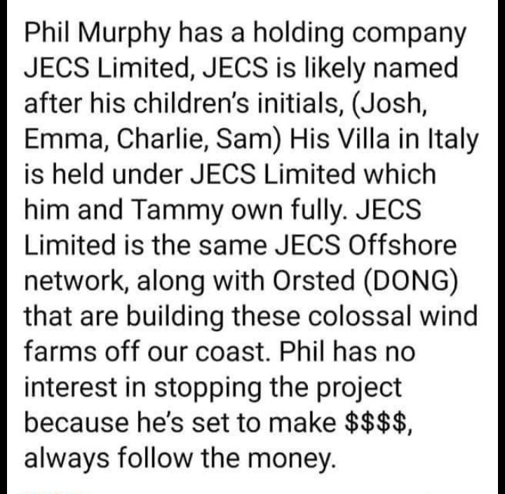 @NJGovNews Gov Murphy stands to make millions through his JECS Holding Company on the offshore wind project which will harm the Marines life and the shoreline.  He doesn't care. Why should he? He has an Italian villa to retire to. 

nationalfisherman.com/cape-may-count…