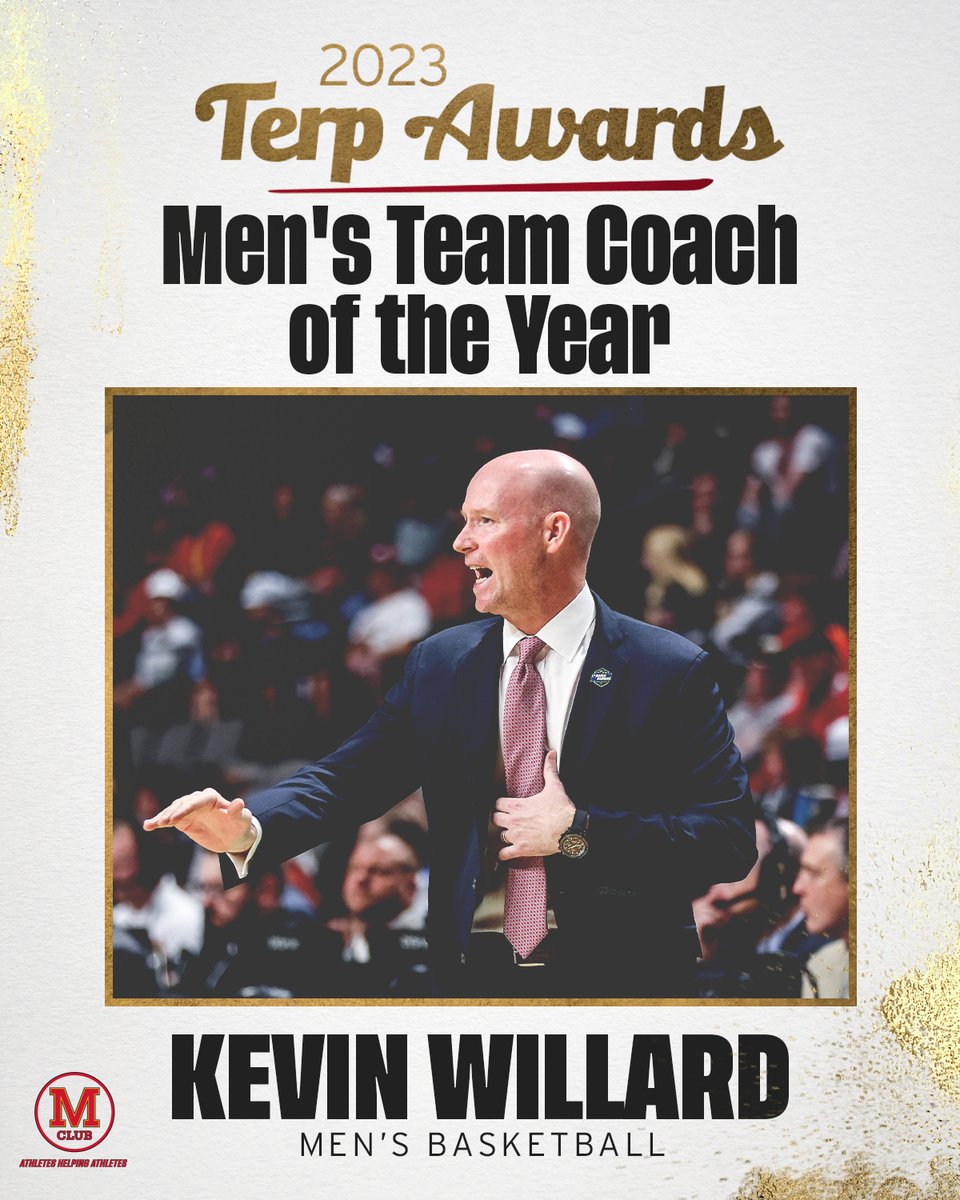 umterps's tweet photo. Congrats to @KevinWillard (@TerrapinHoops), winner of the Men's Team Coach of the Year!

#TerpAwards23 https://t.co/Dzvitwyzz0