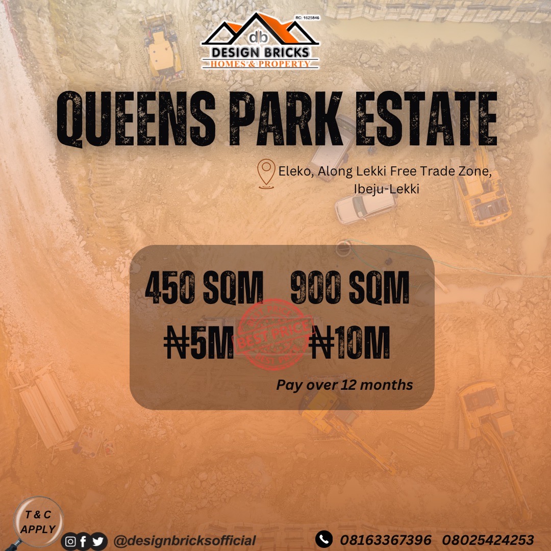 Remember you told me this year you want to get a land in Lagos, here is the opportunity to make it a reality with at the Queens Park Estate by  @design_bricks. They are given the best offer so far. Contact them & be a land owner. Guess what you can spread your payment