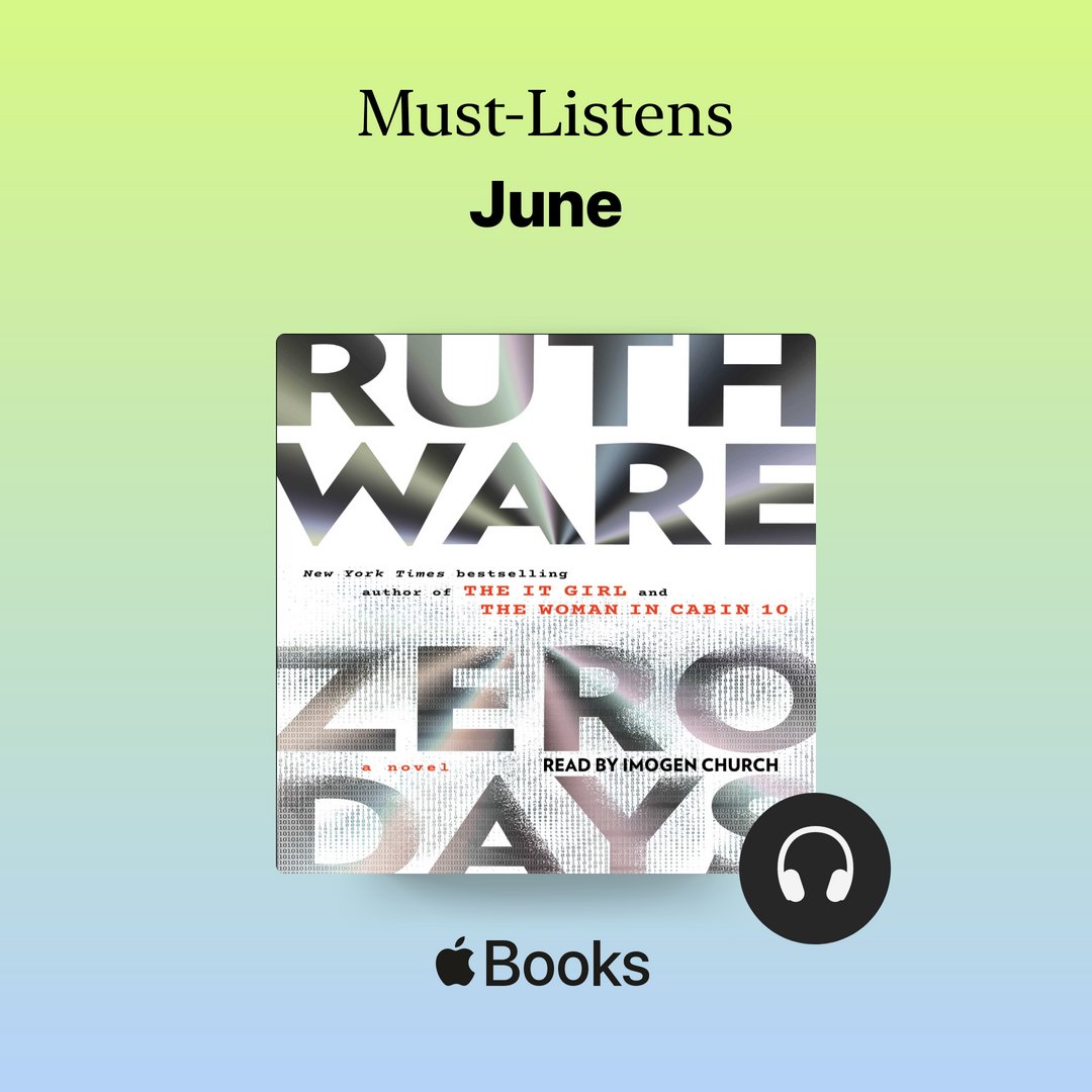 Very proud that <a href="/AppleBooks/">Apple Books</a> chose Zero Days as one of their June #MustListens, narrated by the incomparable @ImogenChurch 

US listeners can check it out here apple.co/mustlistens CC: <a href="/SimonAudio/">Simon & Schuster Audio</a>