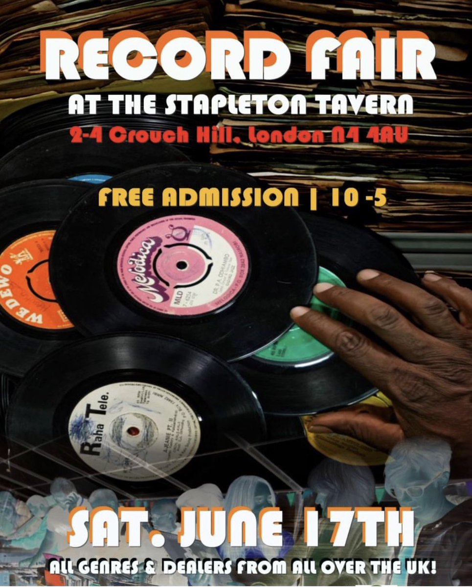 If you’re in north London this Saturday (17th), I’ll be selling records at the Stapleton Tavern. Always loads of great sellers and interesting stuff to be found. Come say hi if you’re local! 
#recordfair #vinyl #northlondonrecordfair #northlondon #crouchhill #crouchend #n4