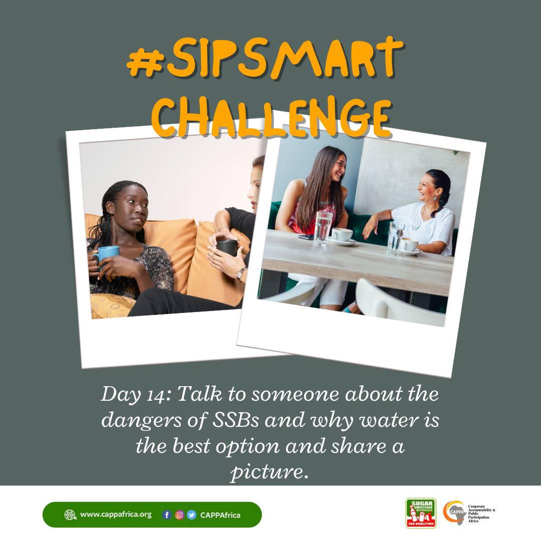 weareCCAPI's tweet photo. #SipSmartChallenge 
Day 14: Replace your favourite sugar sweetened drinks with water. The health benefits are immeasurable.

#SSBTaxSaves
@CAPPAfrica 
@IncubatorGHAI https://t.co/LTpP18aJxn