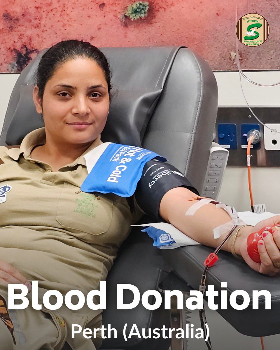 GreenSwelfares's tweet photo. Kudos to Shah Satnam Ji Green 'S' Welfare Force Wing volunteers in Perth, Australia for their invaluable contribution on World Blood Donor Day. 🩸🇦🇺 Their blood donations for the needy are indeed a lifeline for many. Join this noble cause make a real difference! #WorldBloodDonorDay #DonateBlood