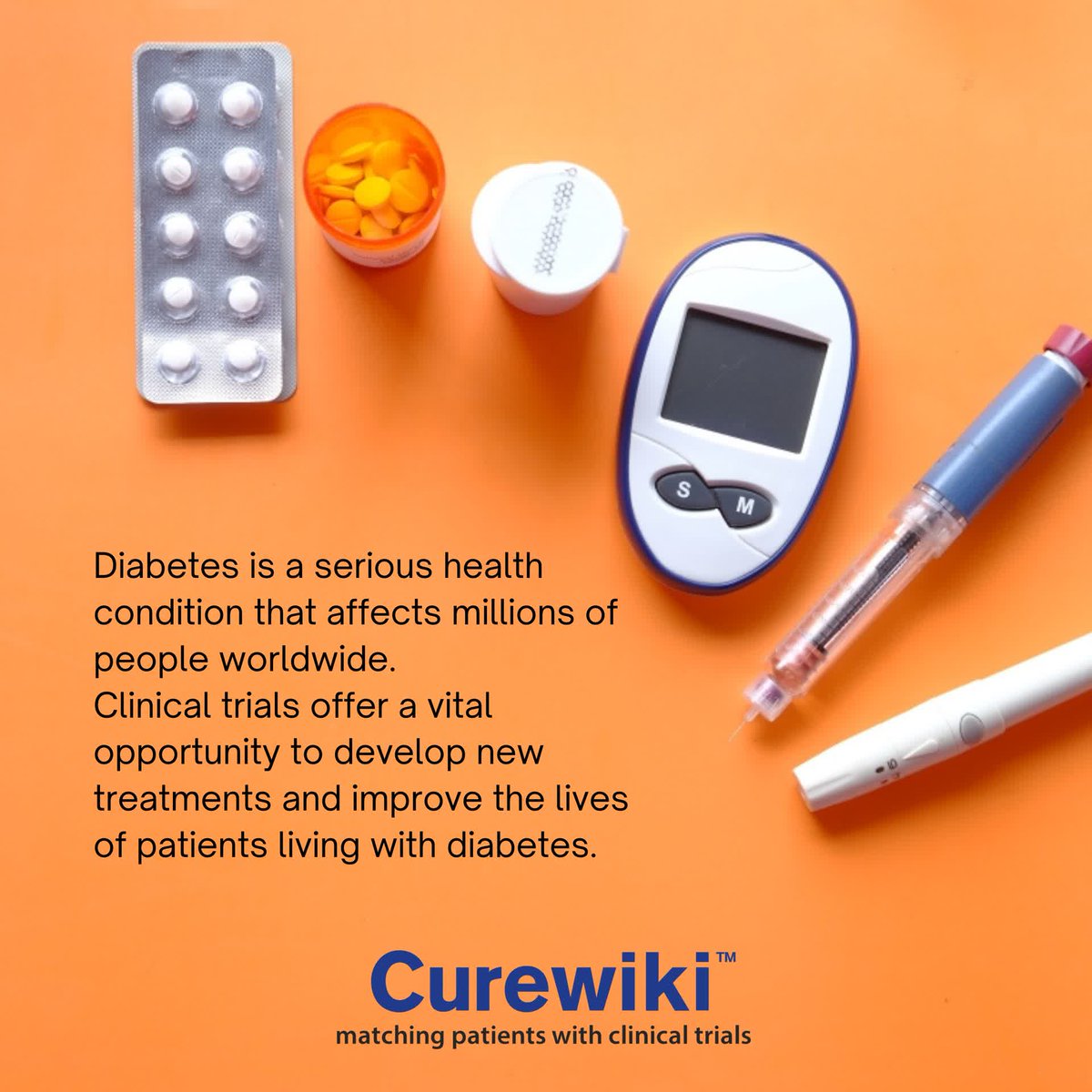 Curewiki1's tweet photo. Diabetes: a chronic disease requiring lifelong management. Clinical trials drive awareness, research, and the search for a cure. By participating, you become an ambassador, dispelling myths and promoting understanding. Join us in raising awareness and finding a cure! https://t.co/b3vJ3ZzHvS