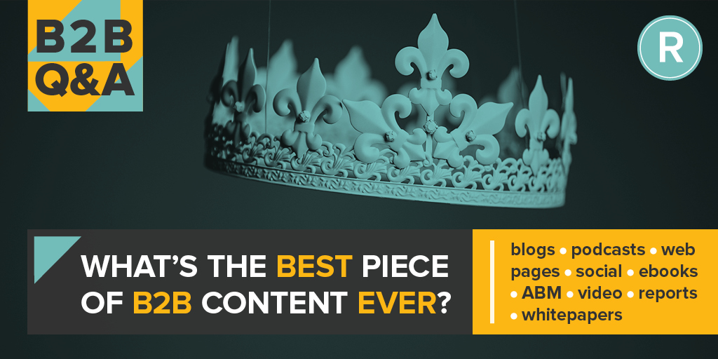 We need your nominations for the greatest piece of #B2B content of all time. 🏆 What's that one piece that has stuck with you, and absolutely, definitely, MUST be on our shortlist when the voting opens?