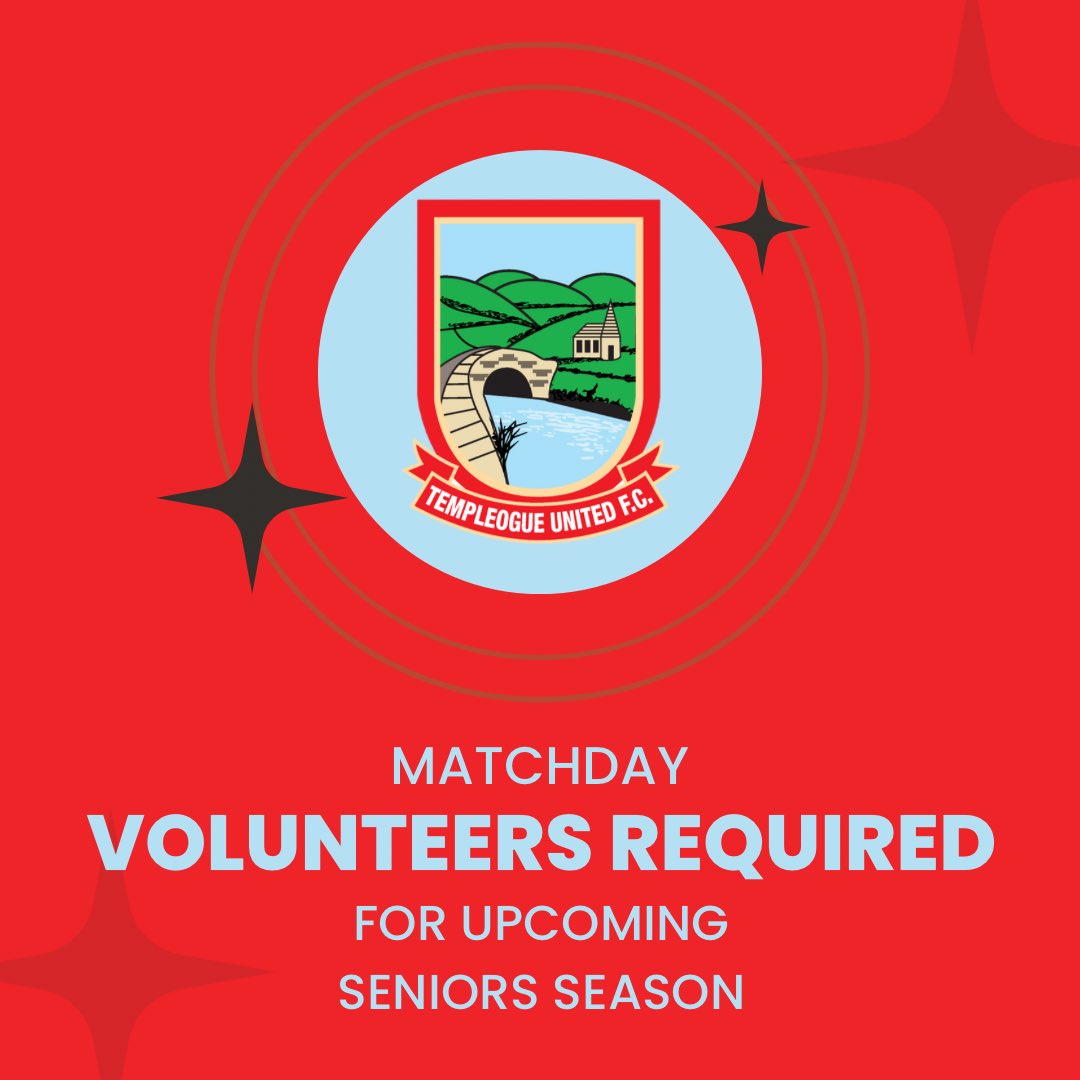 ⚽️ JOIN OUR MATCHDAY TEAM ⚽️

Our seniors are looking for matchday volunteers for the upcoming season. We will have games on Fri, Sat & Sun this season so if you are able to volunteer some of your time then please reach out to Andy on 0879796198. 🔴⚪️⚽️
