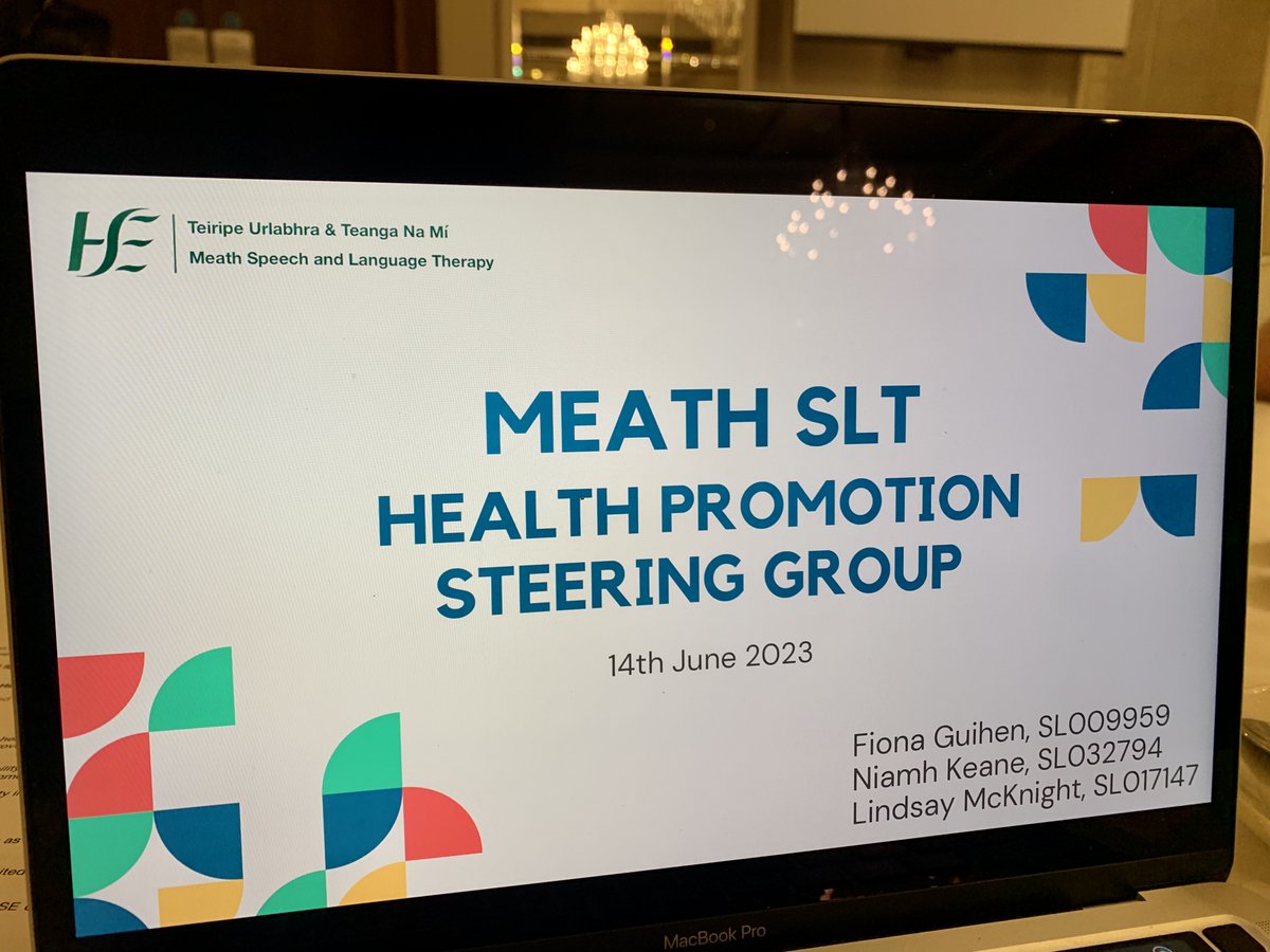 MeathSLT's tweet image. We then presented the Health Promotion work we do. We emphasised the research and policies that support this work, and discussed the projects we run. #iaslpeeps #slt #slp #communication #meathslt