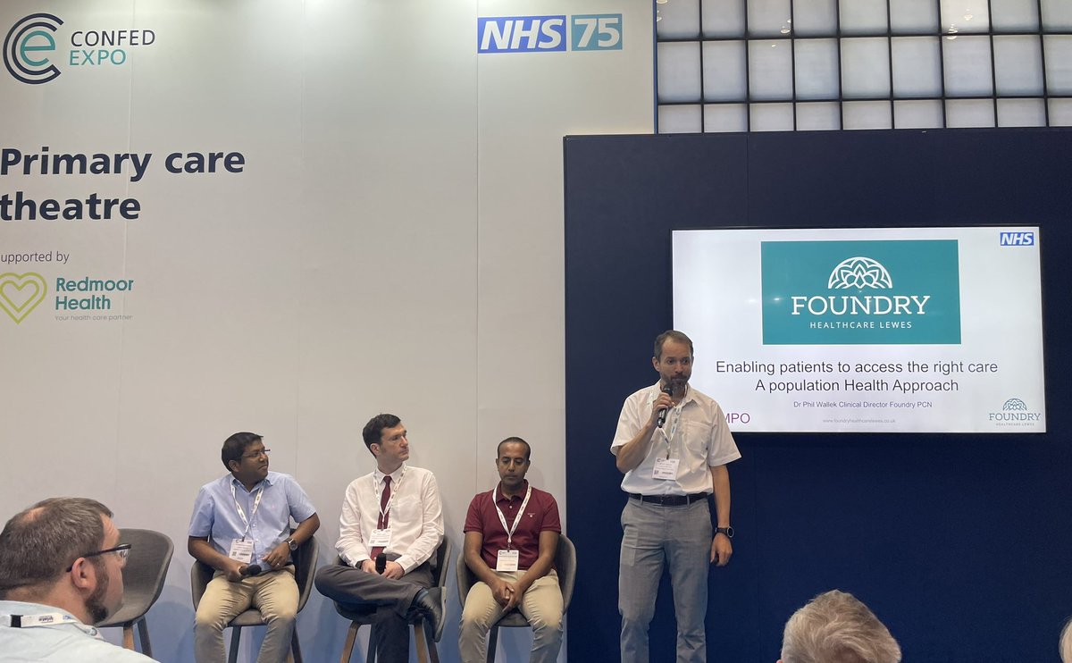 HobanGeraldine's tweet photo. Listening to the inspirational @WallekPhil talk about the journey and achievements of @foundryhealth and how @GPnetworks and Tempo can optimise capacity in primary care at the @NHSConfed Expo https://t.co/SnQWTpcNTs