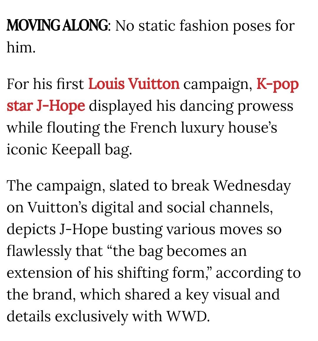 jayvee on X: According to Louis Vuitton, as J-Hope busts various moves  flawlessly, the bag becomes an extension of his shifting form. Such an  accurate statement!  / X
