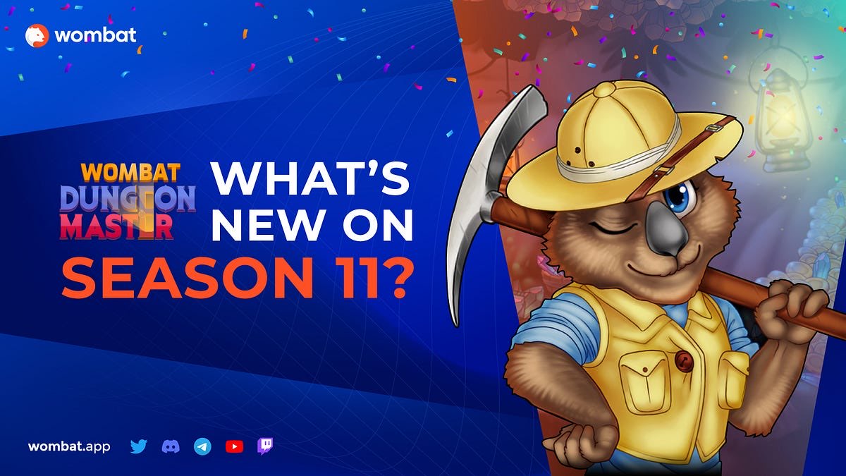 Cuddle your Wombats and send them on Dungeon runs🐰

Wrapping up season 10 and preparing for season 11 of Dungeon Master, here is what to expect in season 11🏁

👀 medium.com/wombat/everyth…