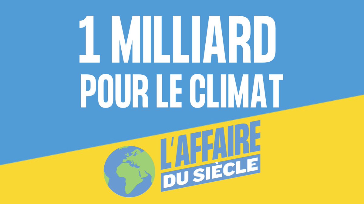 📢 Avec l'#AffaireduSiecle nous demandons 1 milliard pour obliger l’État à agir ! L'État, déjà condamné pour inaction climatique, n'a toujours pas pris de mesures nécessaires. Pourtant il est urgent d'agir et vite. Ensemble, exigeons un avenir durable et responsable.