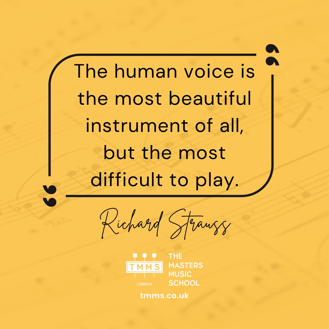 The human voice is an exquisite instrument that requires courage and practice to master. #RichardStrauss #ClassicalMusic #TMMSMasterOfTheWeek #TMMS #tmmslondon #TheMastersMusicSchool 

Learn more about the life and works of Strauss in our latest blog! bit.ly/3l34PMB