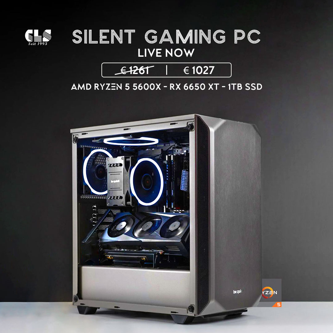 🖥️ power of silent gaming with the AMD Ryzen 5 5600X ! 
🌐 Click through: 'cls-computer.de/silent-gaming-…' & explore the world of quiet gaming.

#AMD #Ryzen5600X #SilentGaming #GamingPC #PowerfulPerformance #QuietGaming #pcgaming #SilengamingtPC