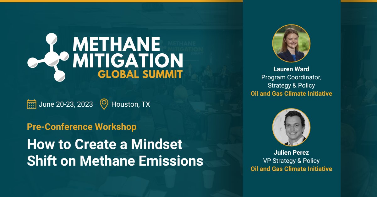 📅 Mark your calendars!

Julien Perez and Lauren Ward will be at #MethaneMitigationSummit talking about how to change mindsets on #methane.

Tickets 👉 industrialdecarbonizationnetwork.com/events-methane…

Join AFZ 👉 ogci.com/action-and-eng…