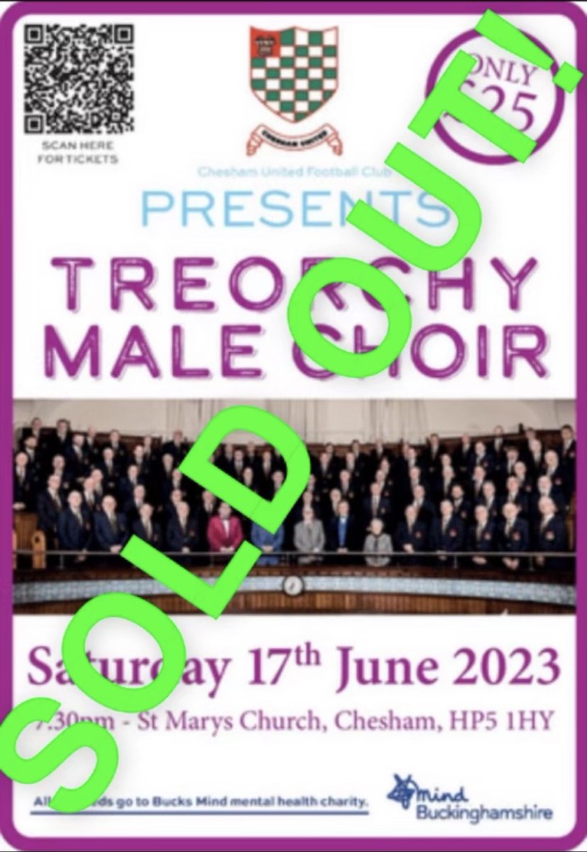 Delighted to hear that our concert in Chesham on Saturday is now sold out! <a href="/MindCharity/">Mind</a>