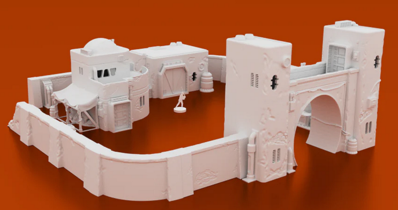 The Pilgrim City Junk Dealers Corral main building compatible with #starwarslegion and #shatterpoint. corvusgamesterrain.com/products/pilgr… #3Dprinting #wargaming #scifi #stargrave #infinitythegame #warhammer40k #firefight #tabletopgaming