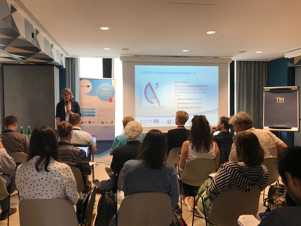 The Final Conference of the CREATE project - "Responding to climate change: how to adapt and build solutions in the Adriatic area" - is taking place today in Venice👉 
🏆#StayTuned for the announcement of the winner of the "A3 - Adriatic Adaptation Award"!
#EUInterreg