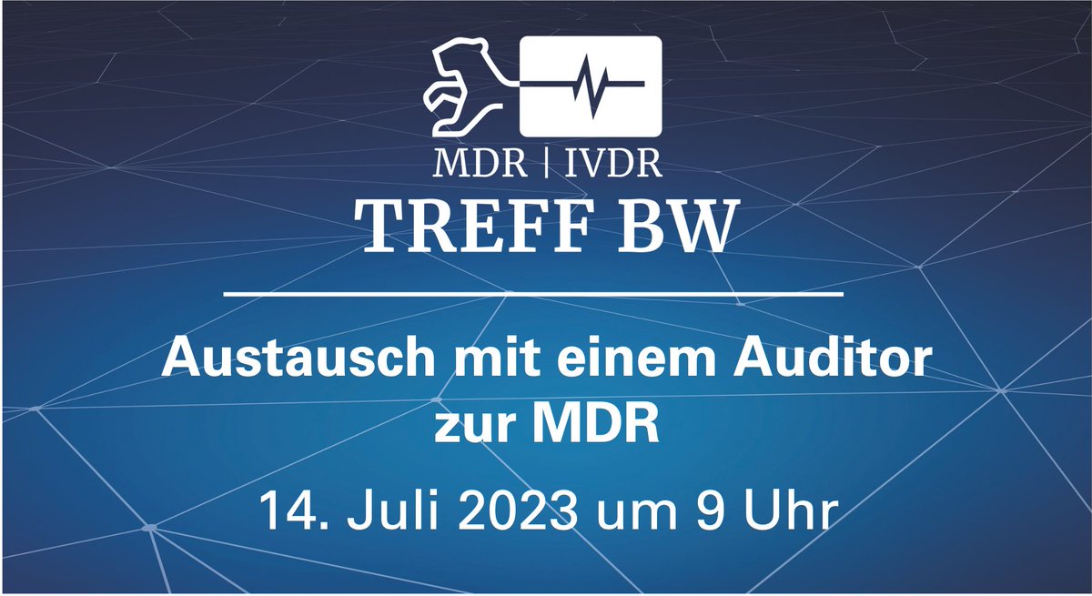 Seien Sie bei unserem 21. #MDR &amp; #IVDR #TreffBW am 🗓️14.07. mit dabei. Bei diesem #TreffBW haben Sie die Gelegenheit sich mit einem #Auditor zu aktuellen Themen der #MDR auszutauschen. Melden Sie sich als #Hersteller aus #BW hier an: mdr-ivdr.bio-pro.de/veranstaltunge…
#MDR #IVDR #THELÄND