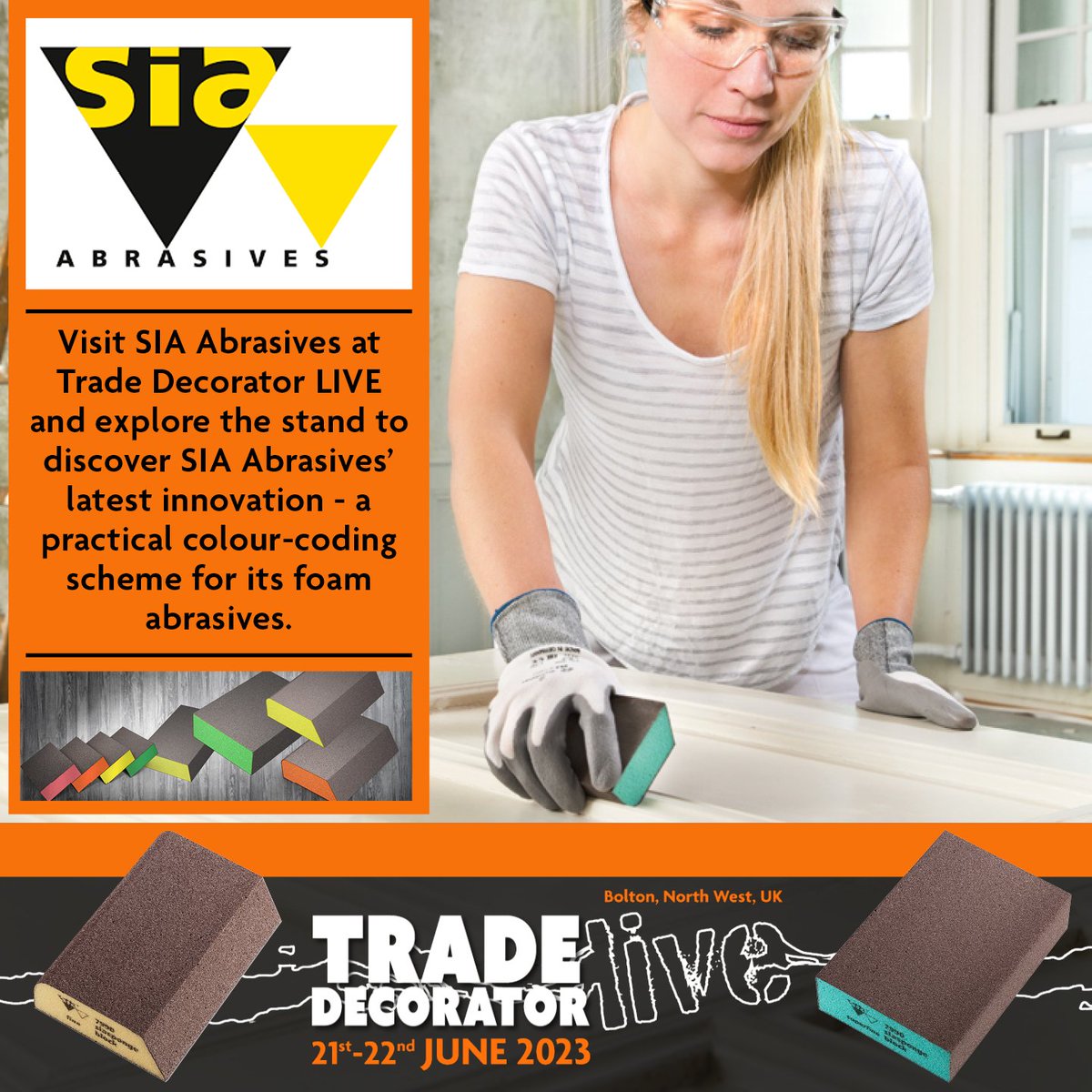 TRADE_decorator's tweet image. Get ready to take your sanding game to the next level with SIA Abrasives  at Trade Decorator Live 2023!
📷 bit.ly/3p8T6xX

Don&apos;t miss this opportunity to enhance your sanding techniques and elevate your craft to new heights!
.
.
#SandingSolutions #siaabrasives #sanding