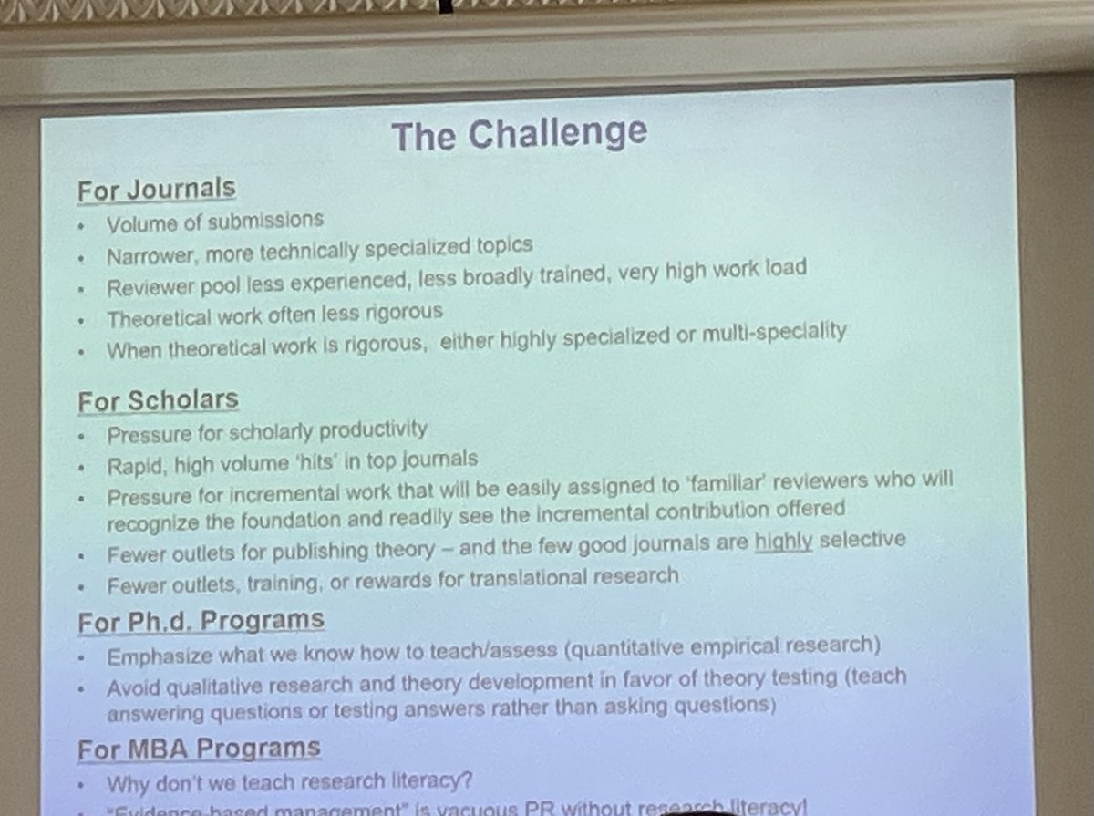 Prof Sim Sitkin, Duke’s Fuqua School of Business talking to PhD &amp; early career workshop on Becoming an impactful scholar. #FINT2023 #trust