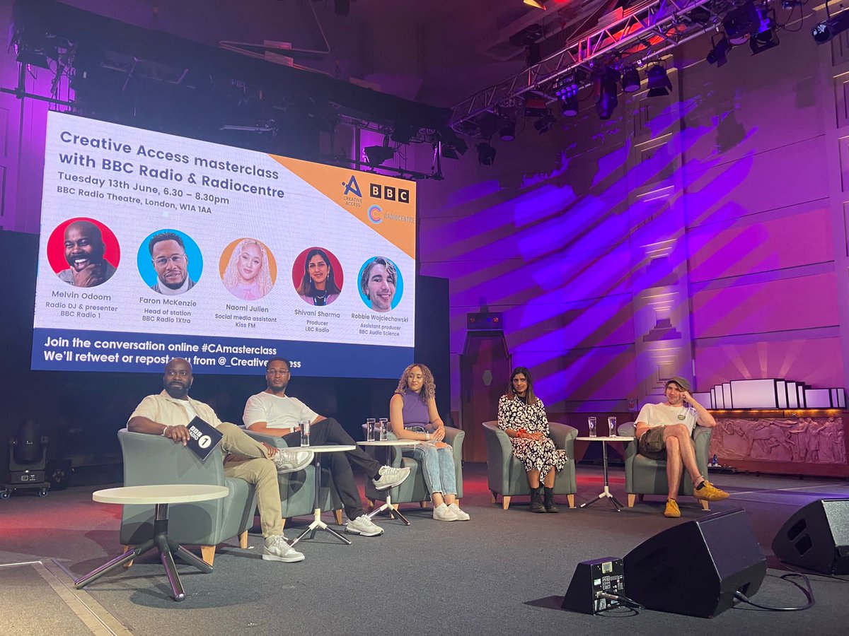 _elladarlington's tweet photo. A career highlight. BBC broadcasting house hosted our @_CreativeAccess community who got advice from radio broadcasters at the top of their game, including #CAalumni @iamnaomijulien, plus @Melvinodoom @shivanisharmaaa @FaronMcKenzie & @robbieflash #CAmasterclass @bbcpress https://t.co/ENaTbWuJne