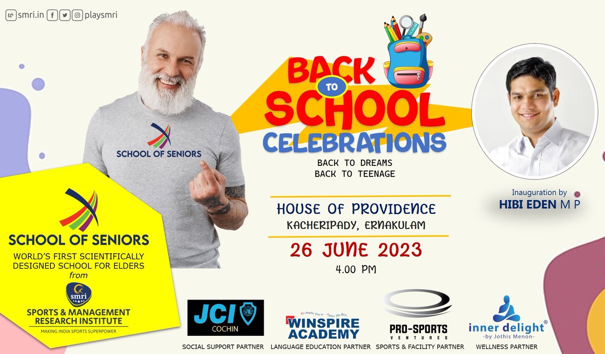 playsmri's tweet photo. SCHOOL OF SENIORS, the world's first scientifically designed school for the elderly is ready for the launch. SCHOOL OF SENIORS aims to enhance the quality of old age through neverending learning, playing, working and inventing. #SMRI #SchoolofSeniors #60teen #PROteen https://t.co/nLjgdqRnVZ