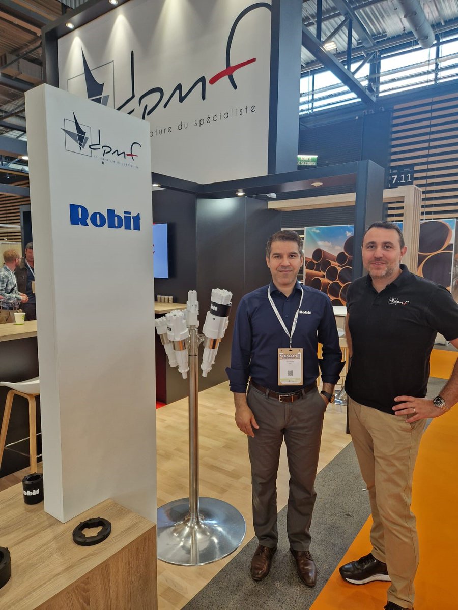 Welcome to visit us at #SOLSCOPE, France, Lyon on June 14 and 15, 2023 at Eurexpo. You will find Robit at DPMF's booth C6.

Drop by!

Best Regards,
(left) Ahmad Afridi, Distributors Business Manager, Robit Plc and Régis Roman, DTH Product Line Manager, #DPMF

#robit #geotechnical