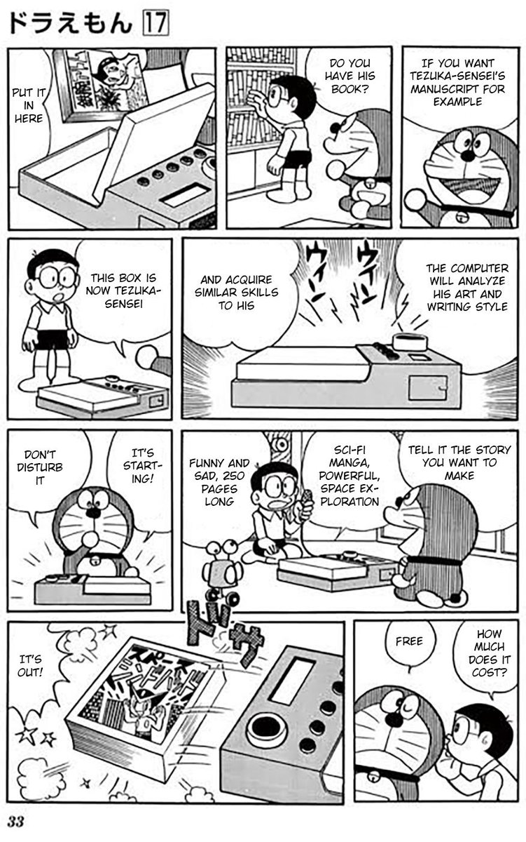 <a href="/laion_ai/">LAION</a> <a href="/Dan_Jeffries1/">Daniel Jeffries</a> Doraemon manga from 1970s Japan that predicted all of this AI stuff :)

h/t <a href="/_akhaliq/">AK</a>