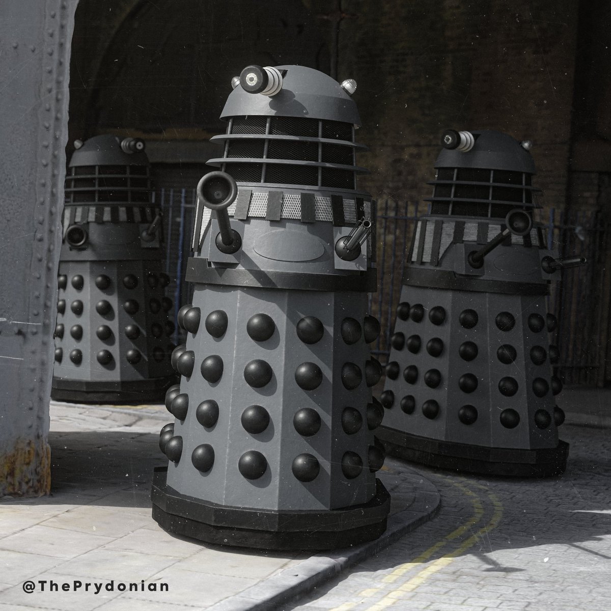 Renegade Daleks patrolling Shoreditch (1963)

#DoctorWho #DrWho #Daleks #Dalek #Blender3D #BlenderCycles #Renegade #RemembranceOfTheDaleks