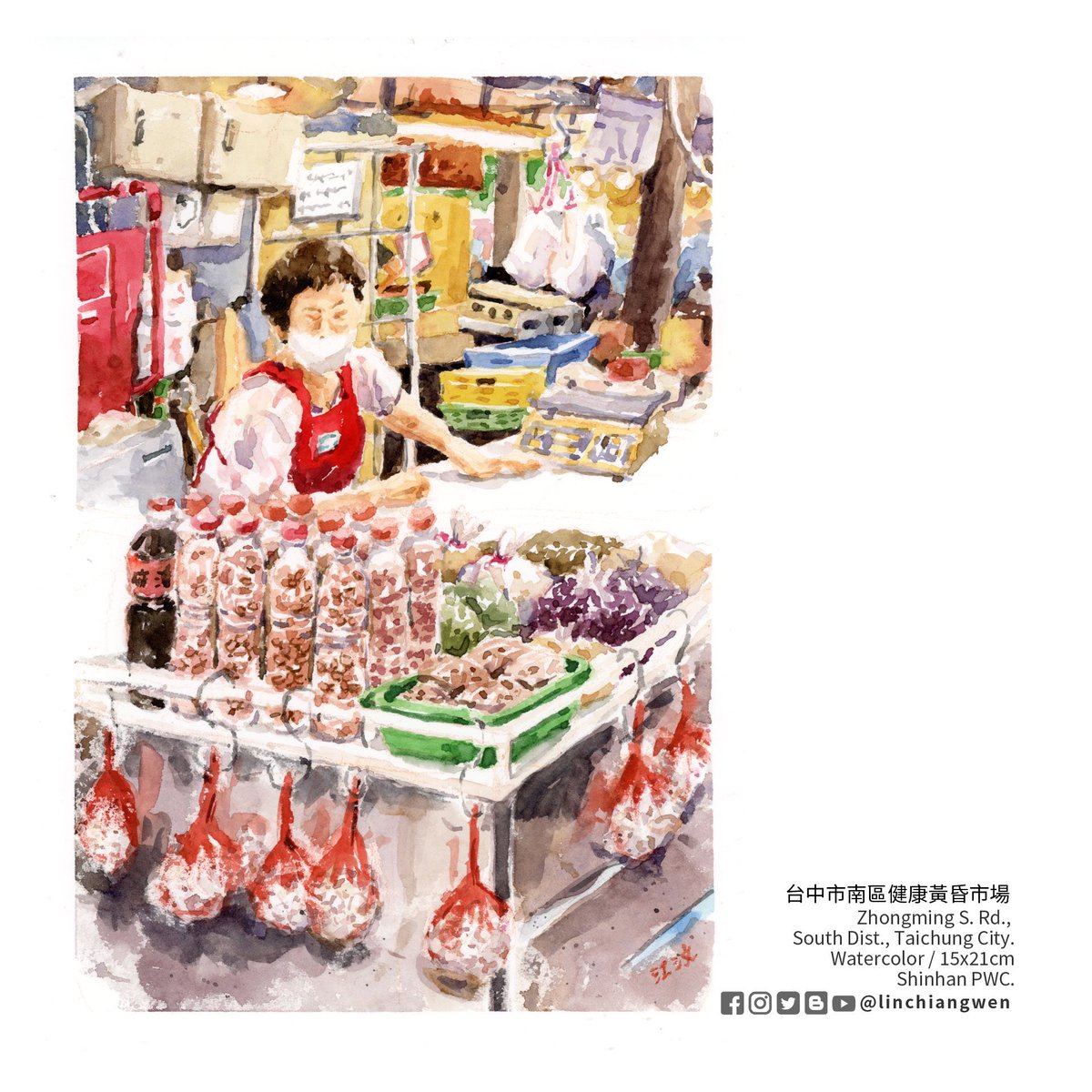 linchiangwen's tweet photo. 台中市南區忠明南路 健康黄昏市場

#手繪 #插畫 #速寫 #urbansketchers #urbansketching #usk #urbansketch #台中 #Taichung #Taiwan #水彩 #watercolor #watercolour #鋼筆 #手帳 #shinhanpwc #shinhan #速寫台中 #urbansketcherstaichung #市場 #菜市場 #黃昏市場 #健康市場 #健康黃昏市場 https://t.co/k0cnQabdmy