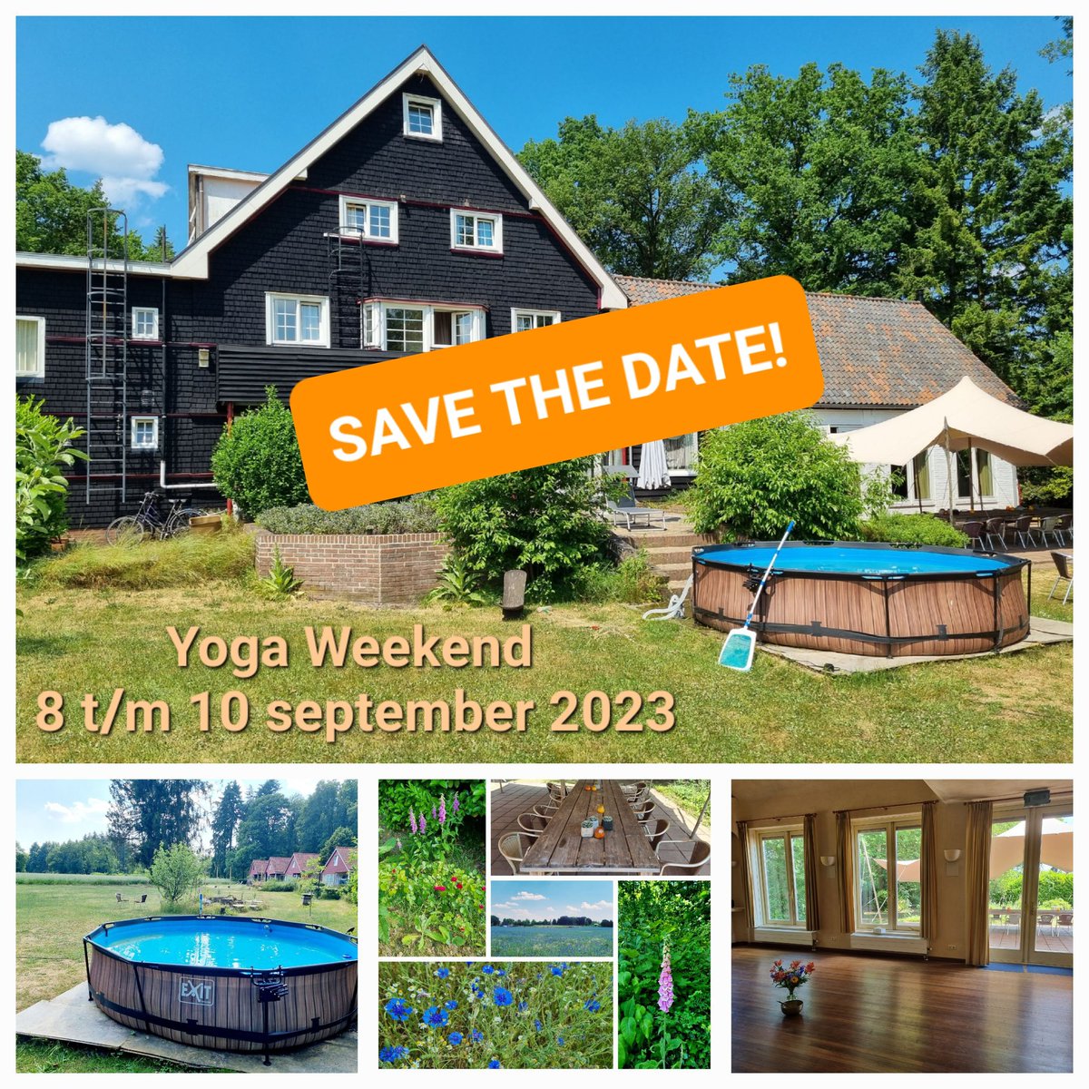 Janice_Aliar's tweet photo. SAVE THE DATE: We gaan weer een yoga weekend organiseren in Nederland van 8 t/m 10 september! Op een mooie locatie in een bosrijke omgeving. Meer informatie volgt binnenkort! 
#yoga #yogaweekend #bos #rust #ontspanning #retreat #meditatie #wandelen #natuur https://t.co/rXlJWPz7SP