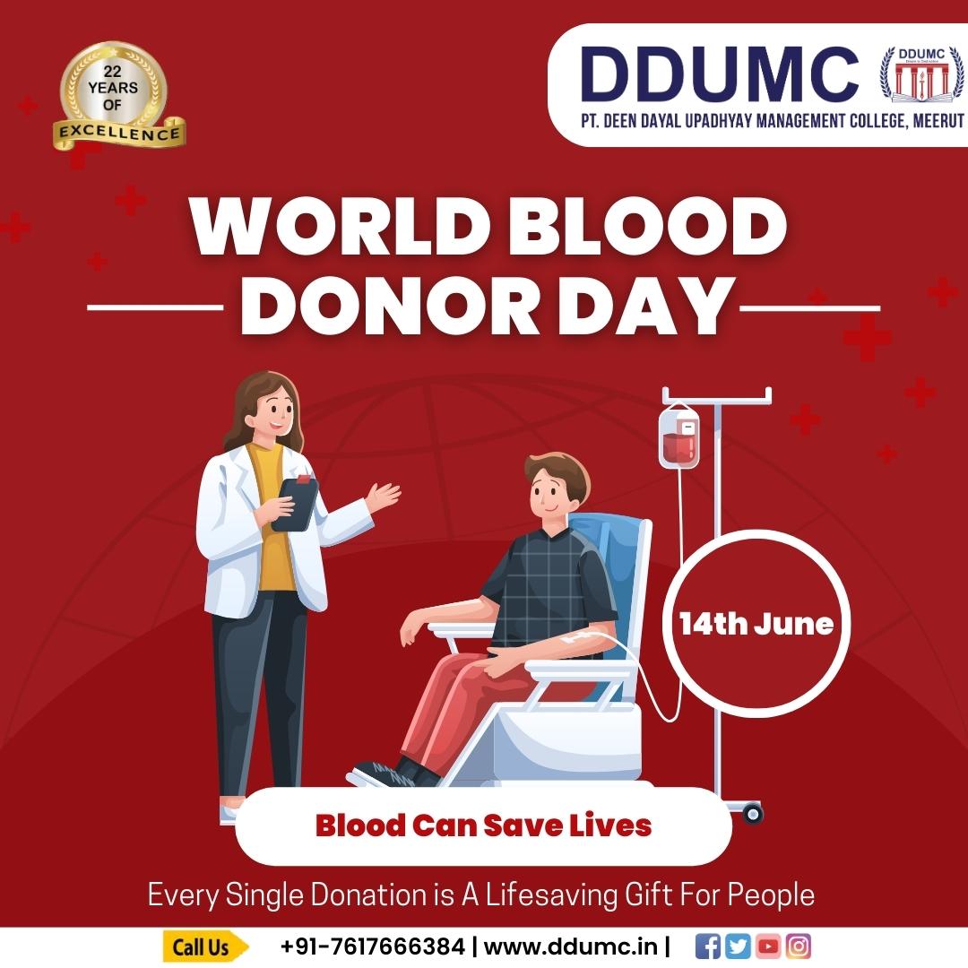 IIMT_MallRoad's tweet photo. Every single donation is a lifesaving gift for people!
World Blood Donor Day, 14th June
https://t.co/uX45WDC8vR
#WorldBloodDonorDay #worldblooddonorday2023
#WorldBloodDonorDay2023 #BloodDonating #savelife #savepeople
#weareddumcian #weareddumcians
#ddumc #iimtmallroad #ptddumc https://t.co/kmgZVF2wUw