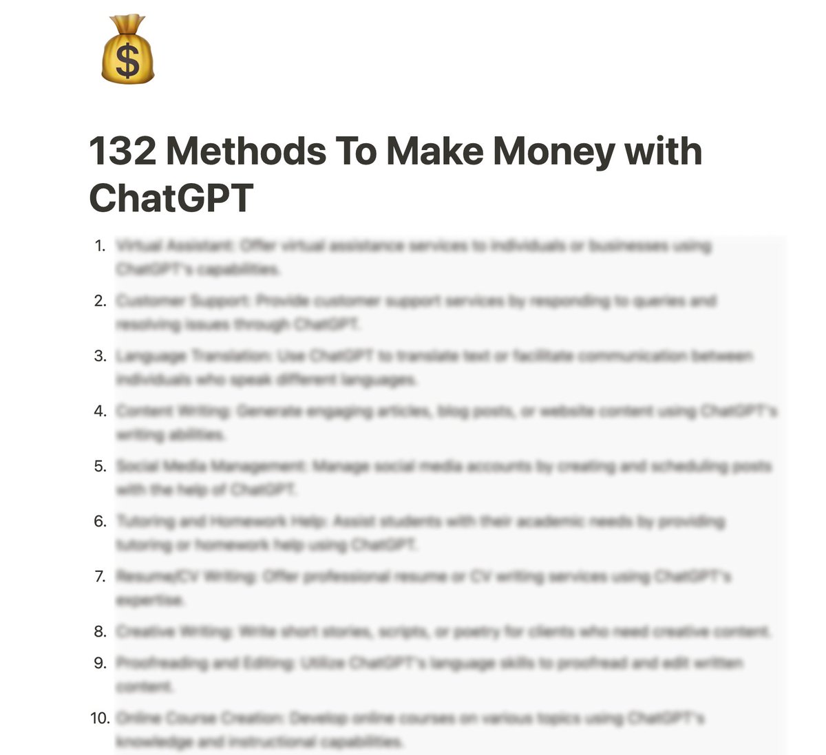 Kids are making $20K/month with ChatGPT.

But most people still don't understand how.

So I curated 132+ Methods to make money with ChatGPT so you can do it too.

Normally $25, but next 24 hrs it's FREE.

To get it:

1. Follow me (so I can DM you)
2. RT this tweet
3. Reply 'GPT'