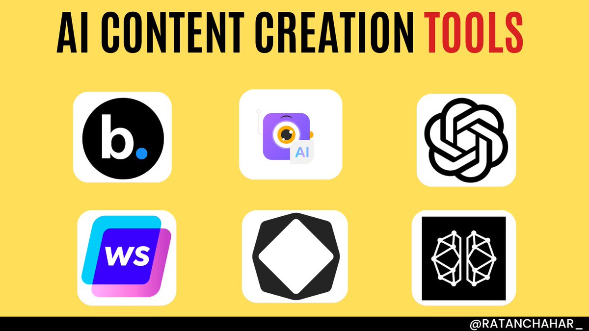 Level up your content creation with these Ai Tools.🧰🛠

1.Writesonic: writesonic.com

2.OpenAi: chat.openai.com

3.Beautifulai: beautiful.ai

4.Chatabc: chatabc.ai

5.Tome: tome.app

6.Steve: steve.ai