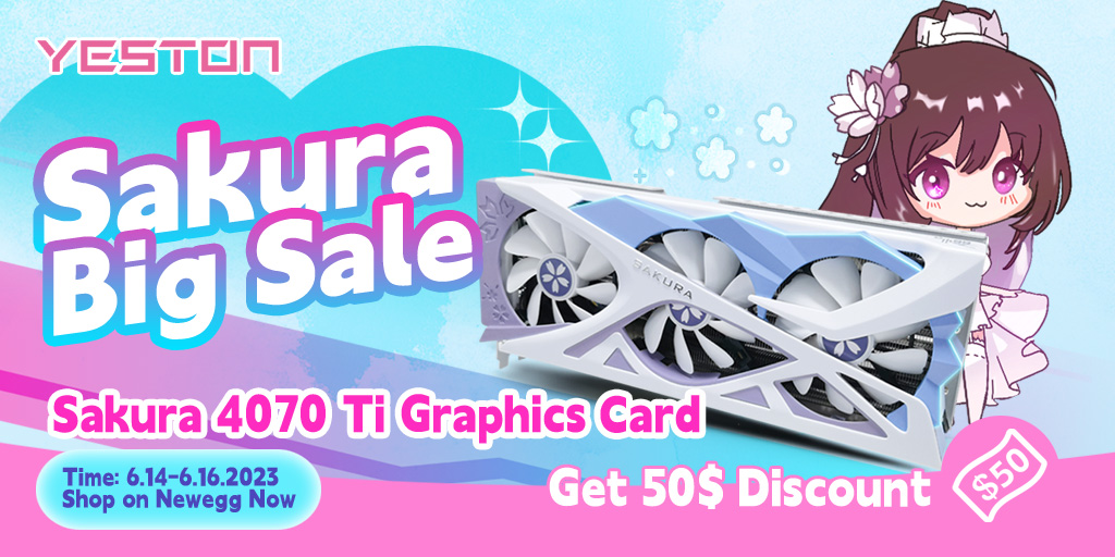📢A big surprise for our top fans!!!📢
🌟50$ discount for Sakura 4070Ti🌟on this Wednesday to Friday. She is Fully Upgraded now! Only take $899 to get your waifu cards home.🌸
Use this code: MKTC4DO4SOIX on @Newegg for the US only!🥳
.
#yeston #graphicscard #sale #salepromotion
