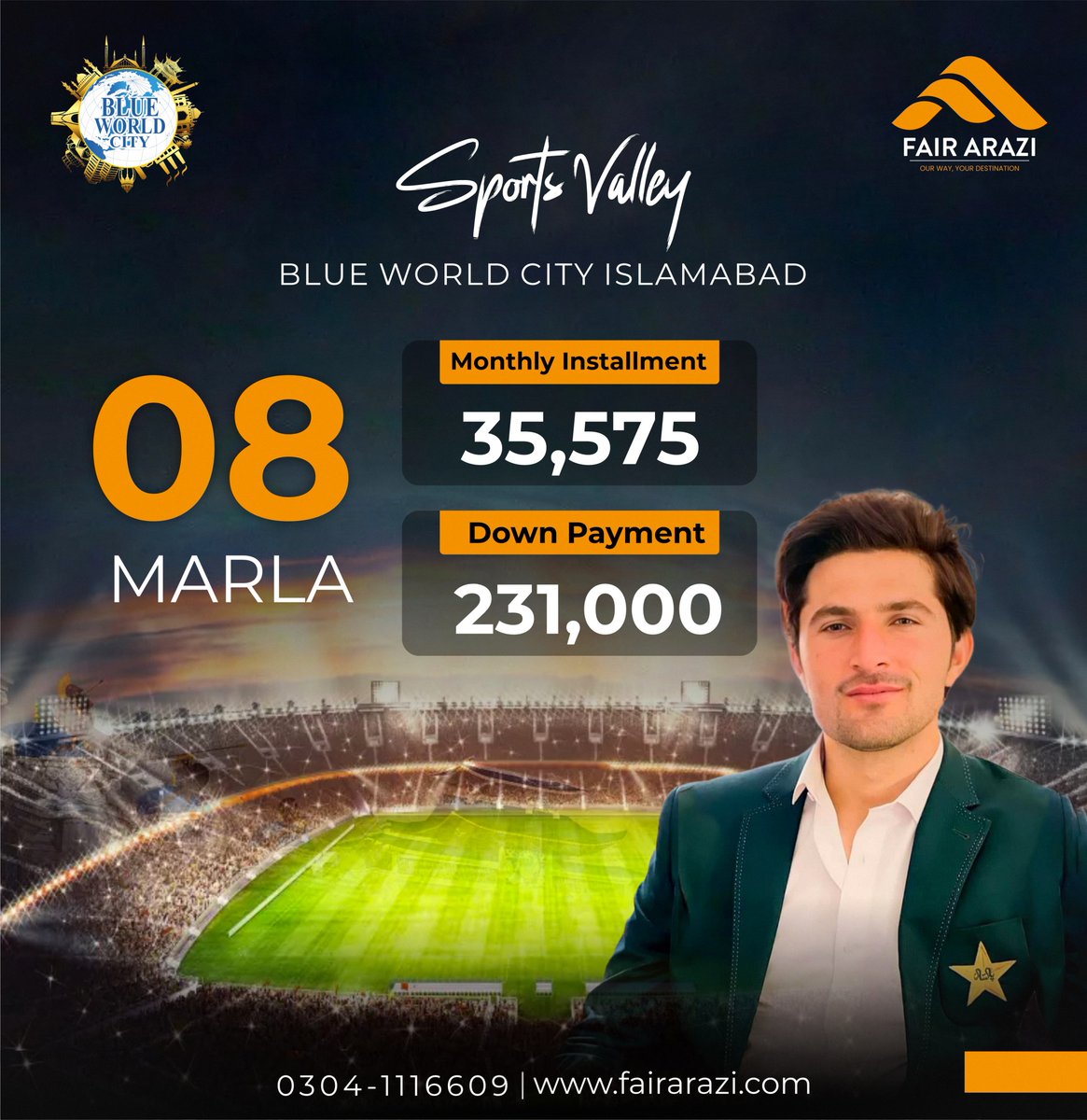 FairArazi's tweet photo. Introducing Blue World City: Your Gateway to Elevated Living on 8 Marla Plots!

Welcome to Blue World City, where an extraordinary lifestyle awaits you on our expansive 8 Marla plots. Immerse yourself in a world of luxury, tranquility, and boundless opportunities. https://t.co/By3eU67tBK