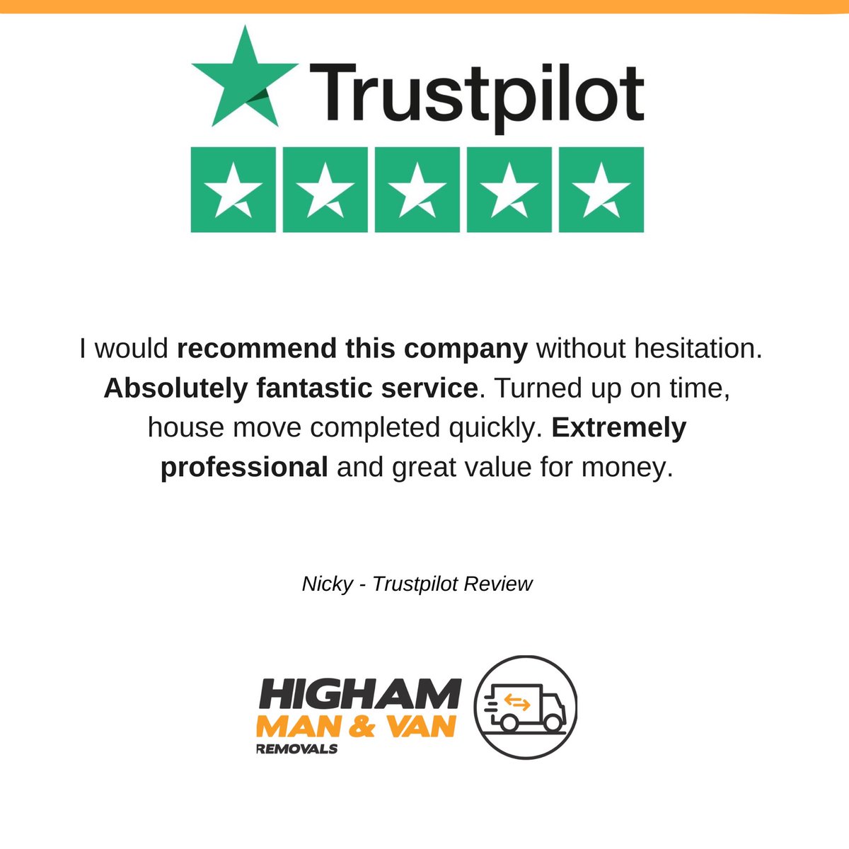 5 Star Service Guaranteed ✳️✅

🏘 Home removals 
🏢 Office relocations 
🔐 Storage Services
🛋 Single Items 
📝 Store collections
🛠 Assembling service

#highammanandvanremovals #highamferrers #northamptonshire #removals #storage #movinghome #movingoffice #trustpilot #5star