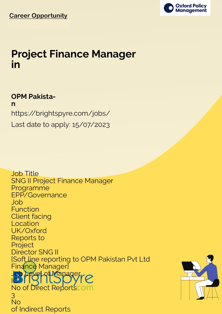 BrightSpyre's tweet photo. OPM Pakistan is Looking for Project Finance Manager... Apply now: https://t.co/sT65zlCk0C  
#BrightSpyre #Job #Project #Finance #Manager https://t.co/H9lShiQ1AD