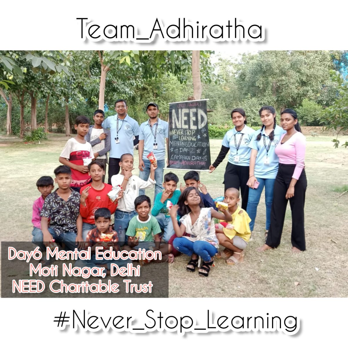 trustonneed's tweet photo. NEED Team Adhiratha
Day-6 Mental Education
#Never_Stop_Learning Sunday Campaign Moti Nagar, Delhi.
#trustonneed #needcharitabletrust #education #motinagar #mentaleducation #learning #team_adhiratha #yoga2023 #yogaday #meditation #children https://t.co/7Lqx029u2n