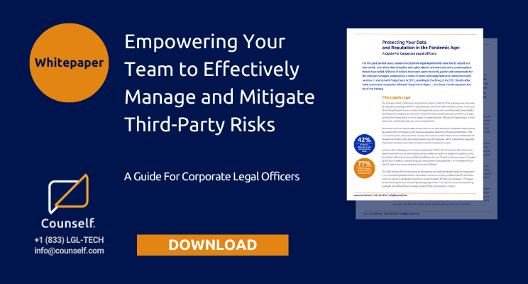 Counself_Inc's tweet photo. As a legal officer protecting your organization's data and privacy is your top priority. Download our whitepaper to unlock valuable insights and proven strategies in mitigating third-party risks here: https://t.co/9M1MLc2ITt
#Counself #Whitepaper #LegalOps #DataPrivacy https://t.co/vwhtL8lk3z