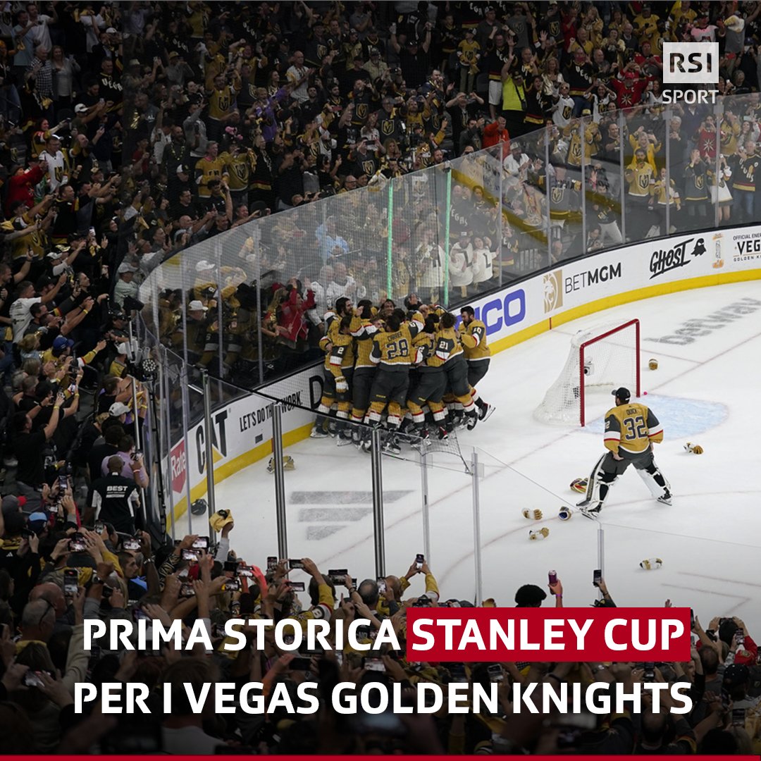 🏒🏆 Per la prima volta nella loro breve storia i Vegas Golden Knights hanno conquistato la Stanley Cup. La serie della finalissima contro i Florida Panthers si è chiusa sul 4-1 dopo il 9-3 di gara-5.

rsi.ch/g/16320661